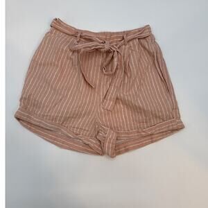 Sienna Sky Peach Striped Pull On Short Small